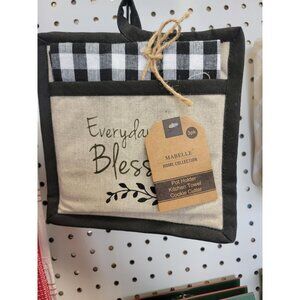 Mabelle 3-Pc Pot Holder Set With Kitchen Towel & Cookie Cutter Everyday Blessing
